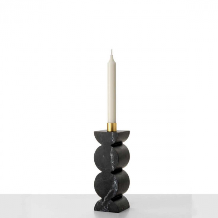 Constantin - portacandela in marmo nero marquina