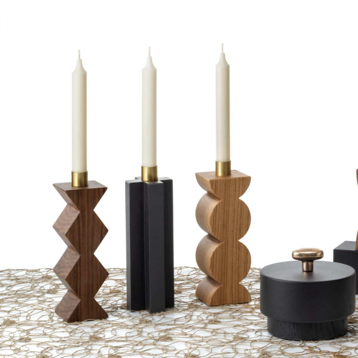 Constantin - set 3 portacandela in legno