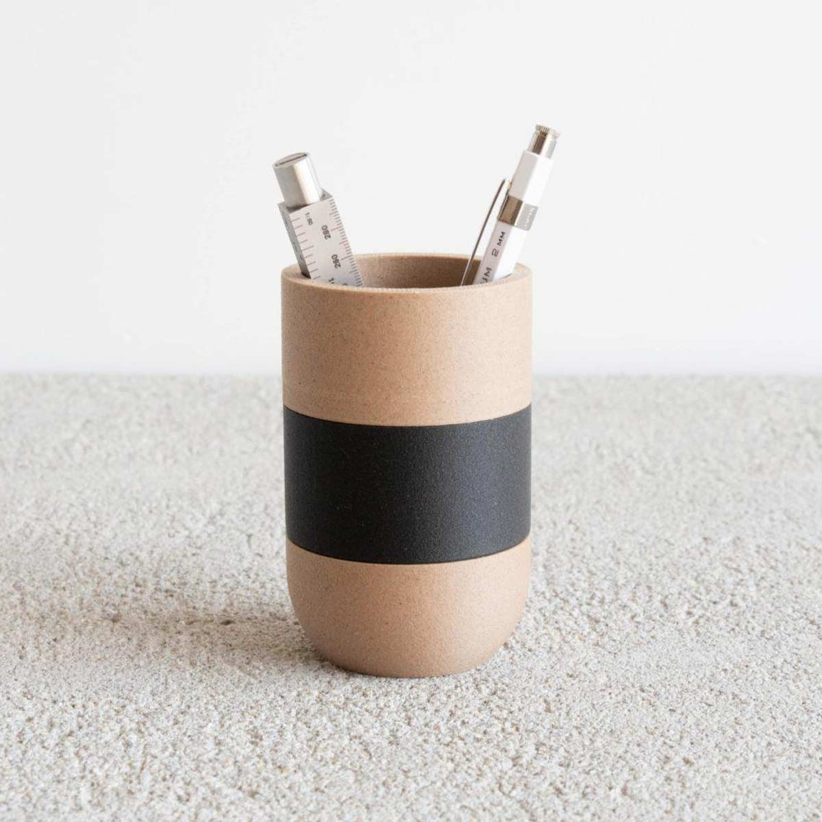 Portamatite in legno con fascia nera  Minimum Design, Linea Two Tone -  LivingDecò