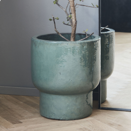 Terra - portavaso da esterno in terracotta verde