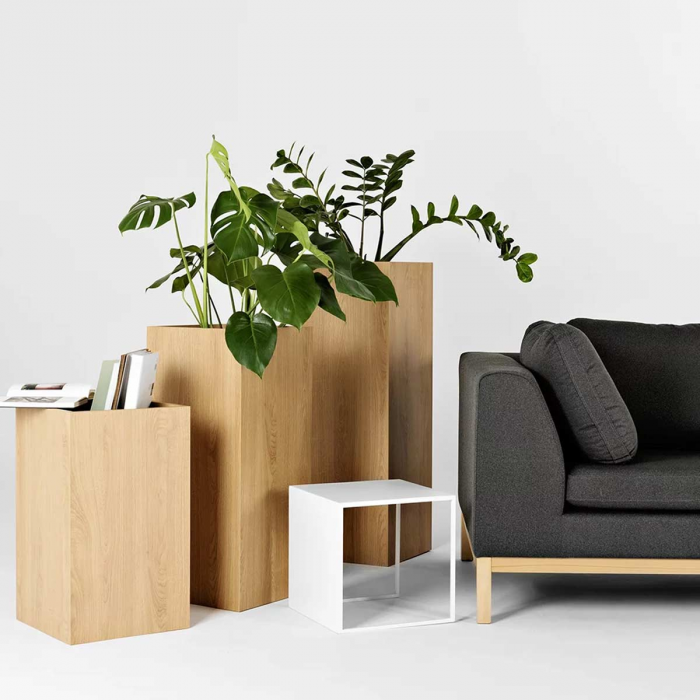 Palmus 60 - portavaso quadrato finitura rovere
