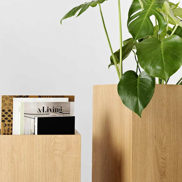 Palmus 60 - portavaso quadrato finitura rovere