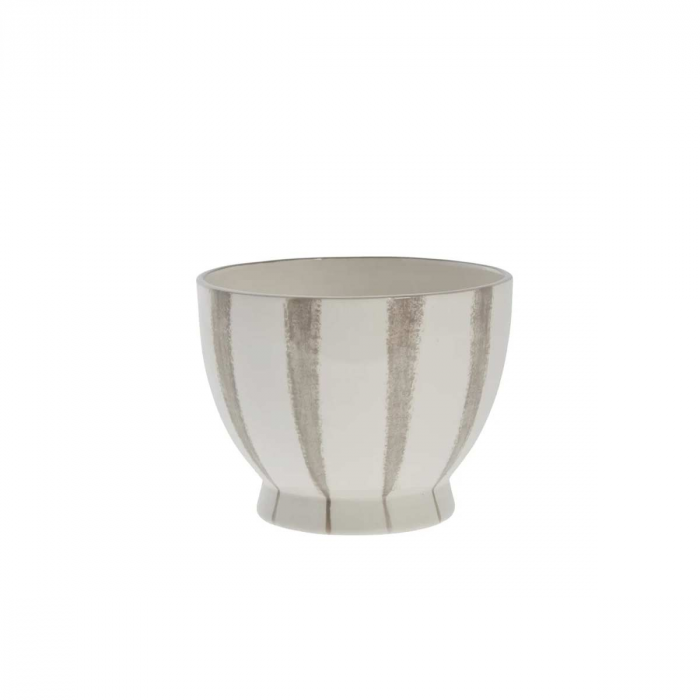 Anivia - portavaso in ceramica a righe bianche e grigie