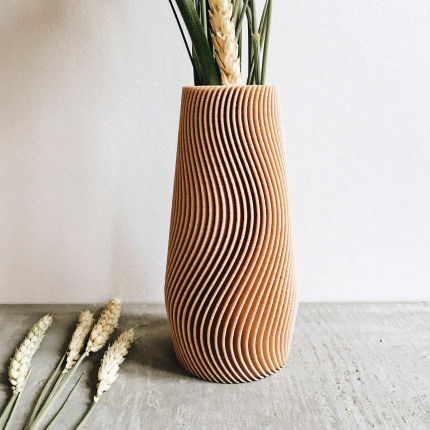 Wave - vaso di design color legno naturale