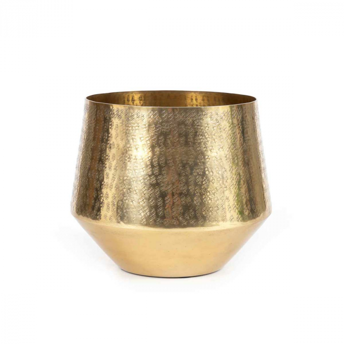 Hammered L - portavaso per interni in ottone