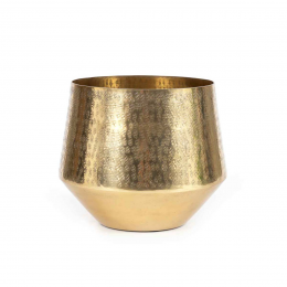 Hammered L - portavaso per interni in ottone