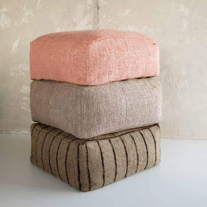 Oh my Gee Beige - Pouf quadrato in cotone