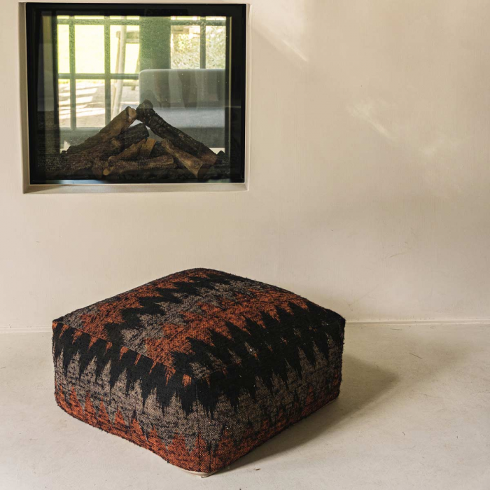 Oh my Gee - Pouf quadrato Black Orange