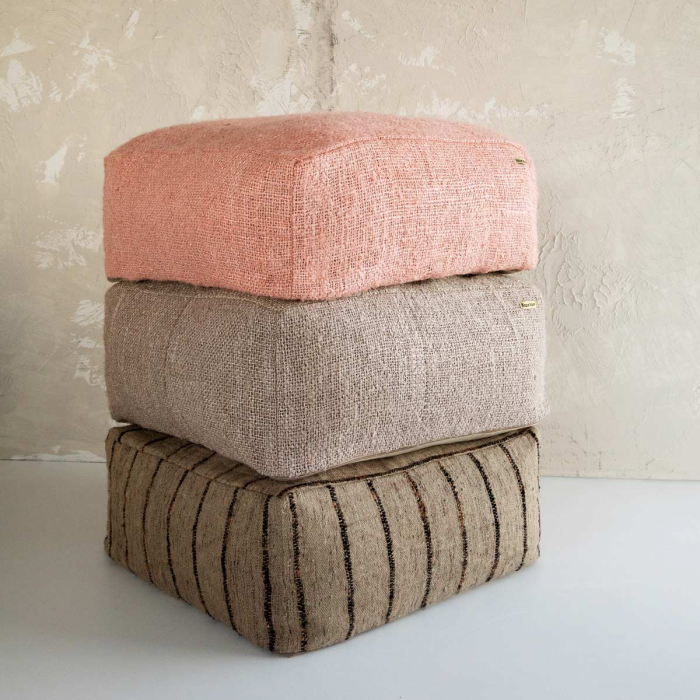 Oh my Salmon - Pouf rosa in cotone