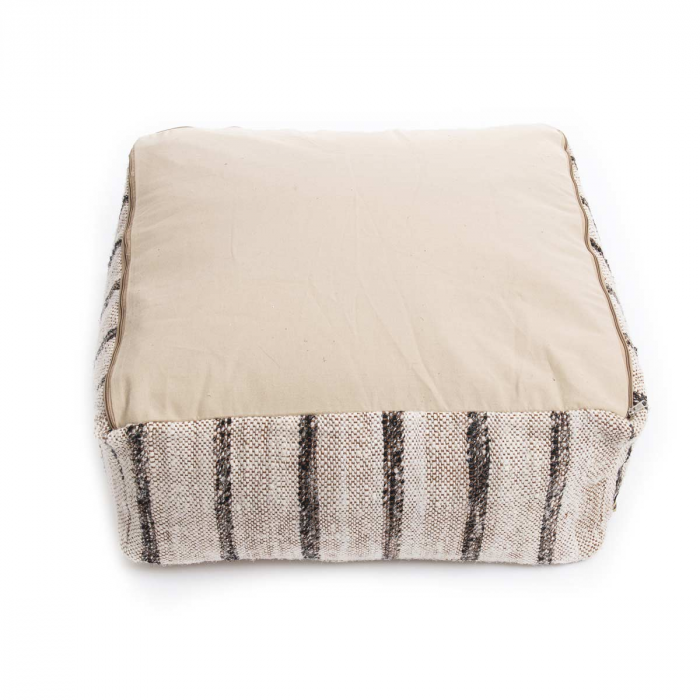 Oh my Gee Bohemian White - Pouf bianco a righe nere