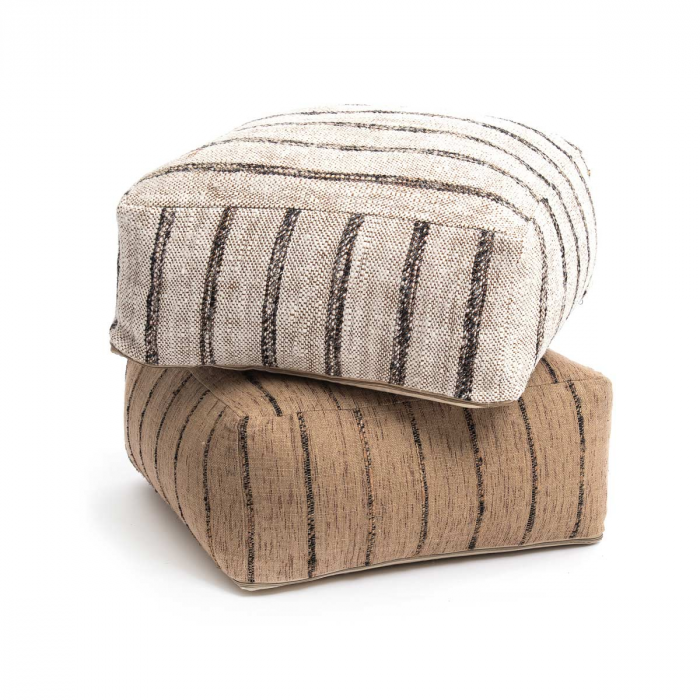 Oh my Gee Bohemian White - Pouf bianco a righe nere