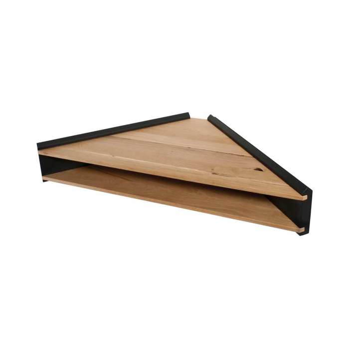 Briccola black - scrivania angolare in legno di rovere