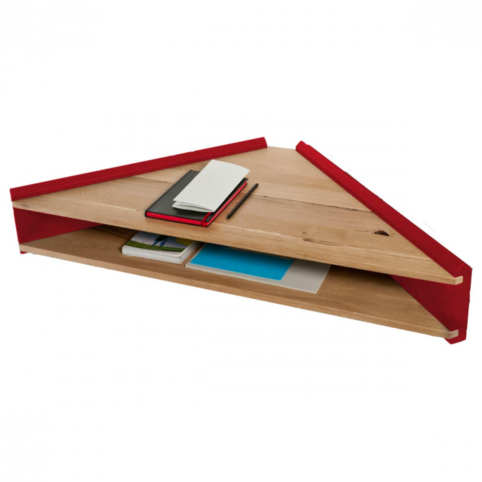 Briccola red - scrivania angolare in legno di rovere