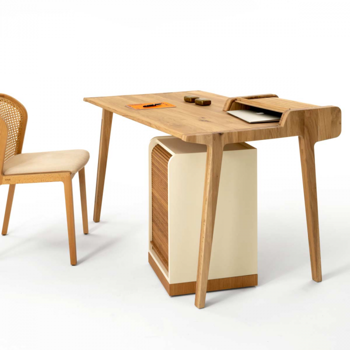 Tapparelle - scrivania in legno di rovere