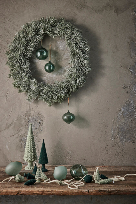 Sella - set 4 decorazioni a stella verde polvere