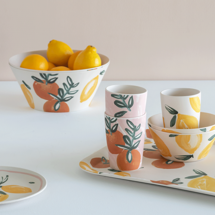 Bicchiere in bamboo Sicilian Summer Lemon