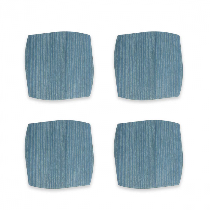 Sottobicchiere in rovere frassino azzurro - set 4 pezzi