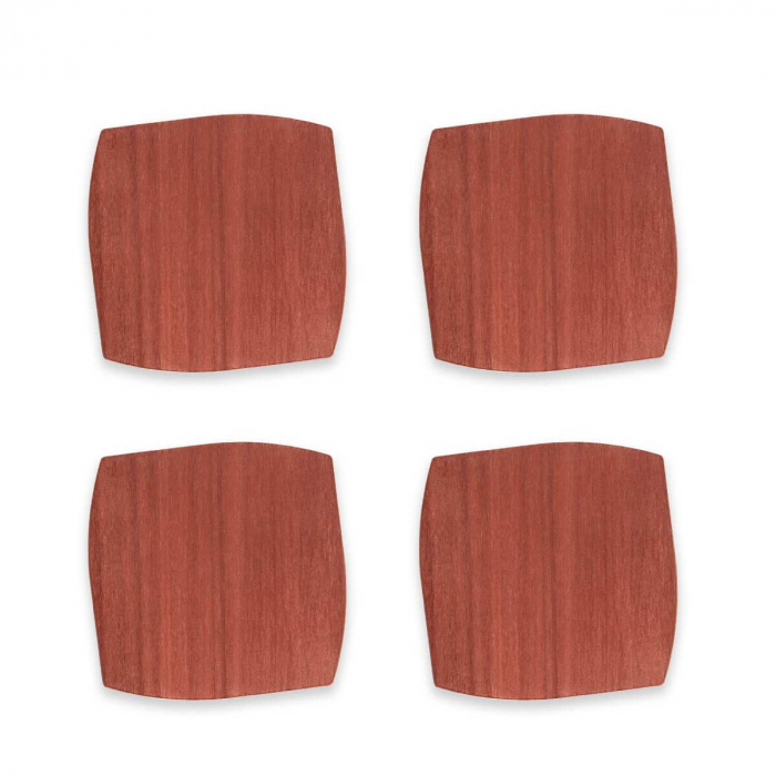 Sottobicchiere in rovere toulipier rosso mattone - set 4 pezzi