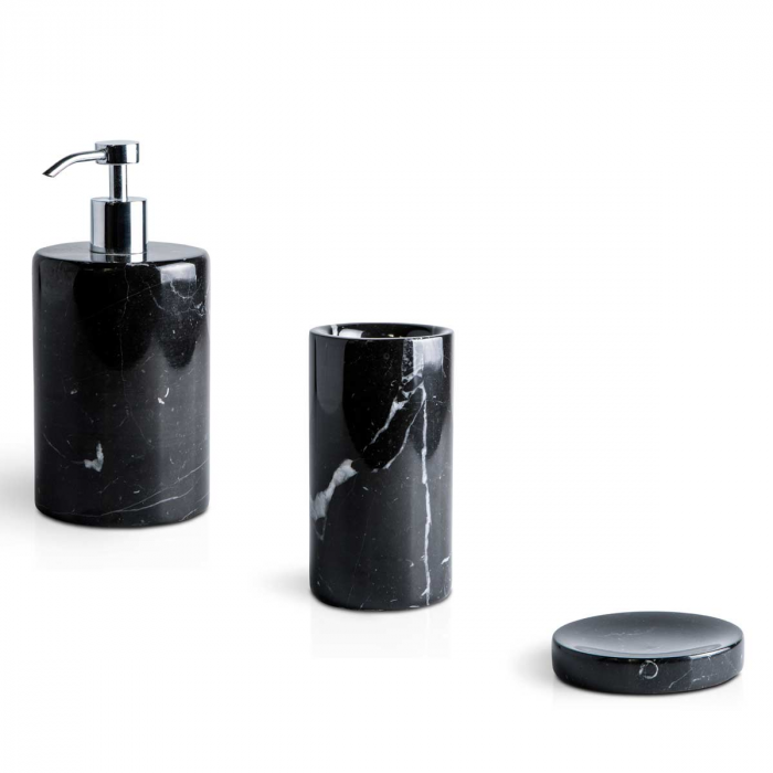 Rounded - Dispenser sapone in marmo nero