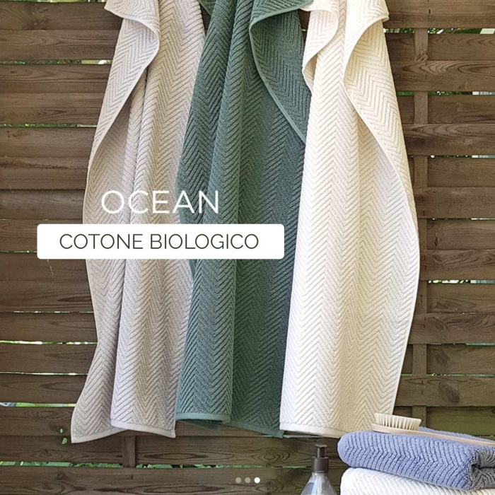 Ocean - Asciugamano in cotone biologico tortora