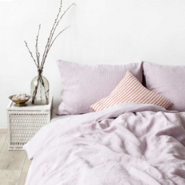 Pink lavender - copripiumino in lino rosa lavanda