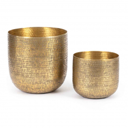 Hammered - set due portavasi finitura ottone