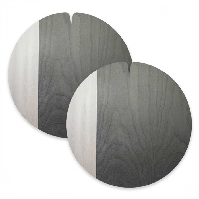 Nelumbo - tovaglietta in betulla e pama grigio - set 2 pezzi