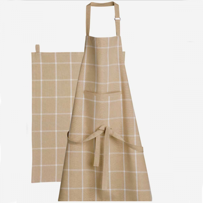 Doha beige - Set grembiule da cucina, 2 canovacci