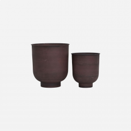 Vig - set portavasi rosso scuro in metallo