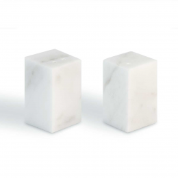 Set rettangolare sale e pepe in marmo bianco