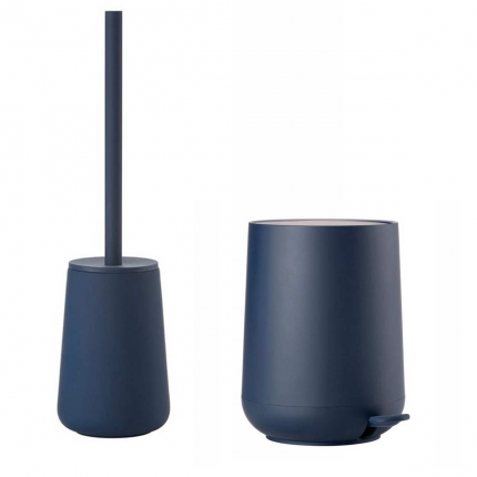 Nova One - set pattumiera e scopino wc, royal blu Nova One - set pattumiera e scopino wc, royal blu