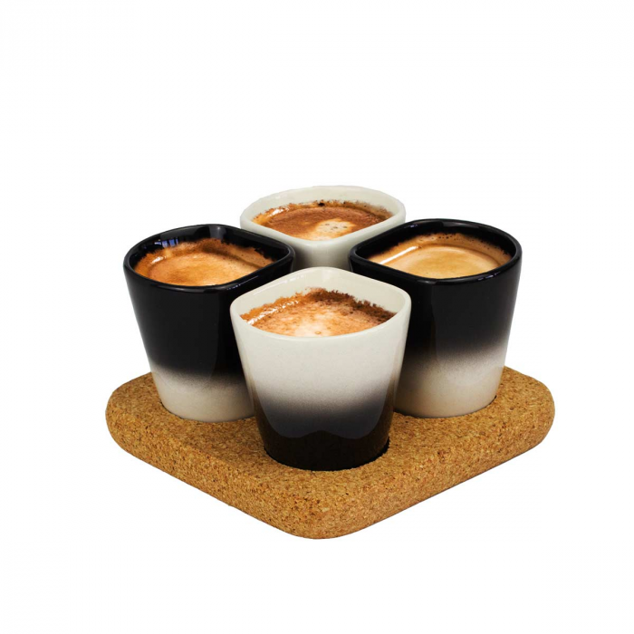 Copus - set 4 tazzine con sfumatura nera
