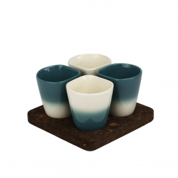 Copus - set 4 tazzine con sfumatura azzurra