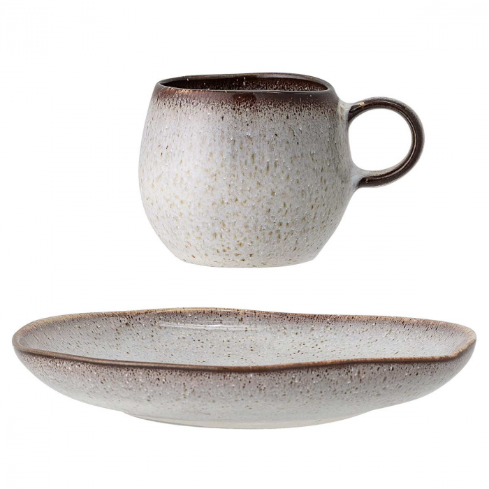 Sandrine - set 4 tazzine da caffè grigio sabbia