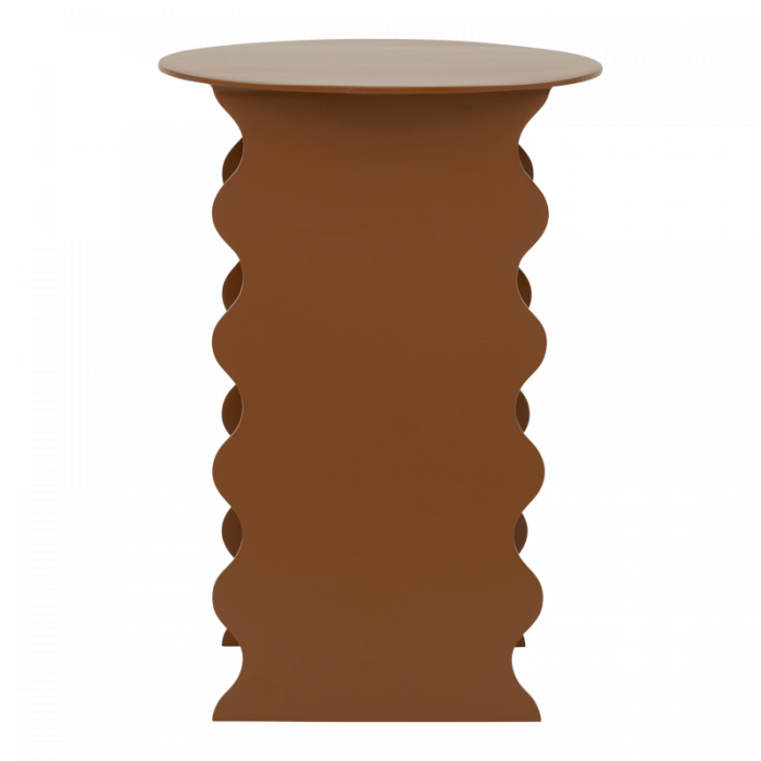 Wavy - side table in metallo, marrone