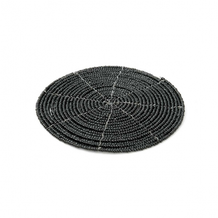 Set sei sottobicchieri neri di perline Set sei sottobicchieri neri di perline