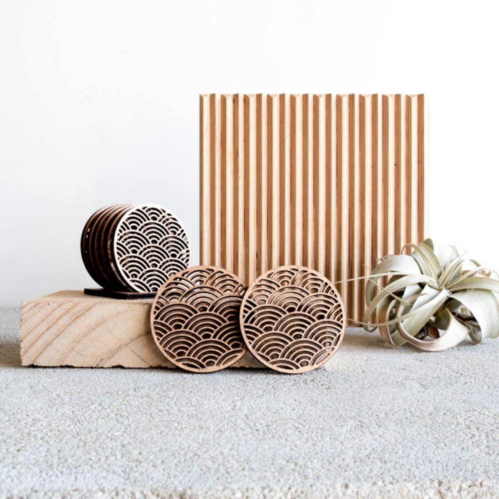 Fuji - sottobicchieri in legno di design