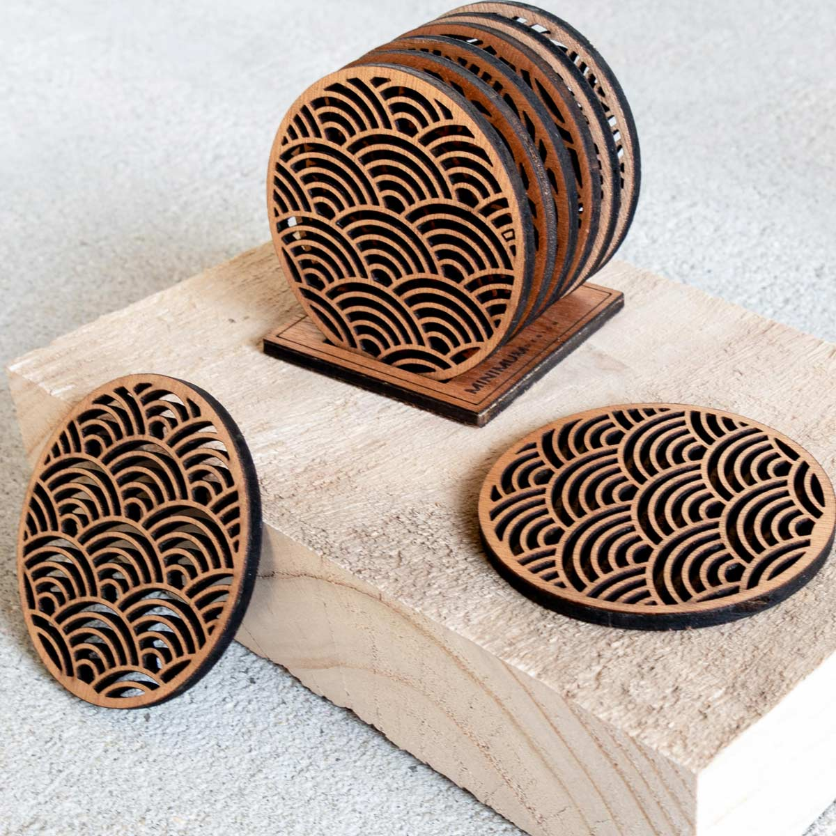 Sottobicchiere in legno elegante di design Minimum design - LivingDecò