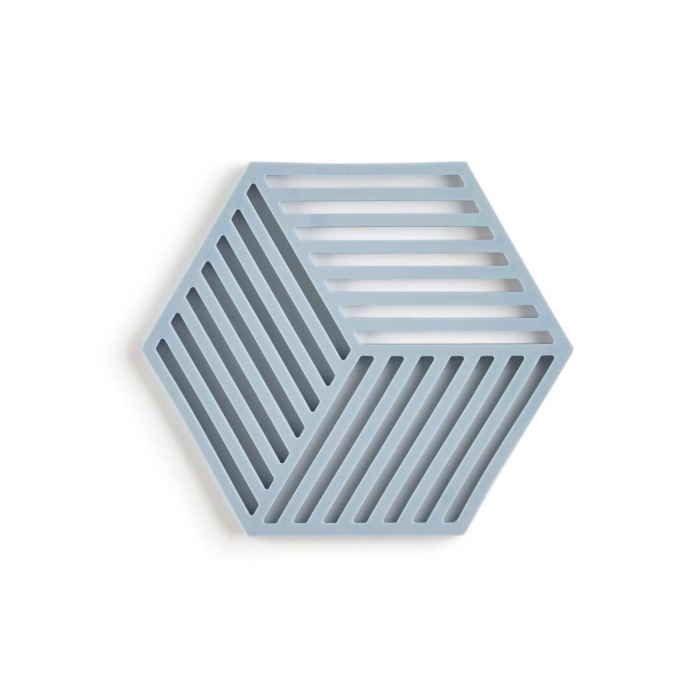 Hexagon - sottopentola in silicone azzurro