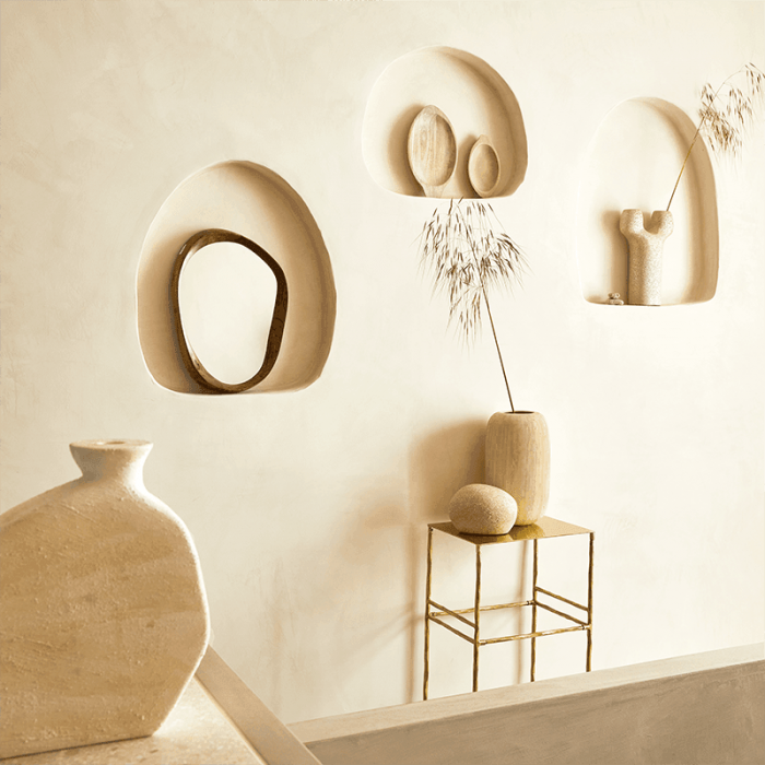 Shizu S - specchio con cornice di legno