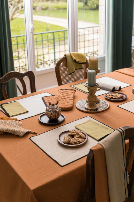Tablecloth Grace Recycled Caramel 140 X 250