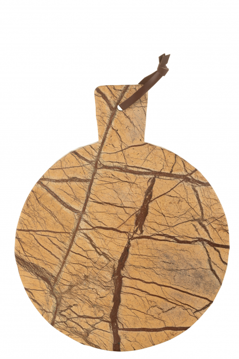 Oni - Tagliere rotondo in marmo marrone ocra