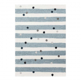 Stripes and dots - tappeto cameretta a righe azzurre
