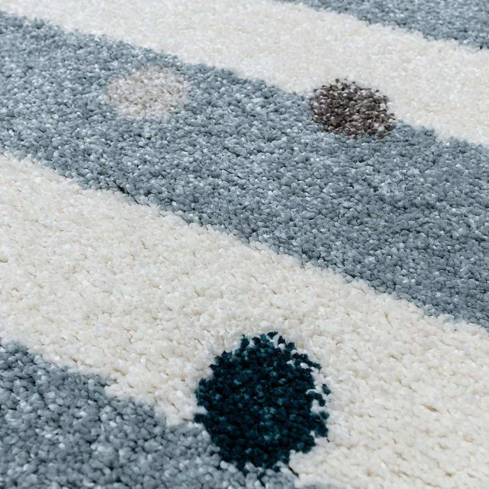 Stripes and dots - tappeto cameretta a righe azzurre