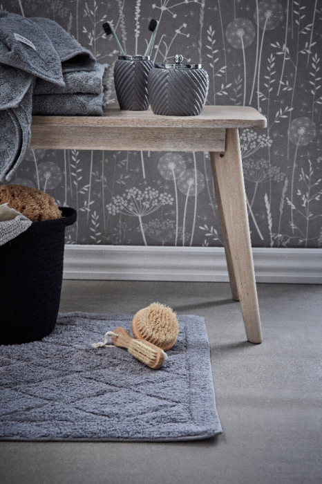 Portia- Tappeto da bagno grigio scuro