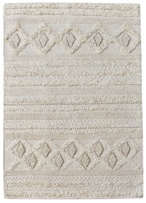 Hawley - Tappeto in lana bianco avorio 160 X 230