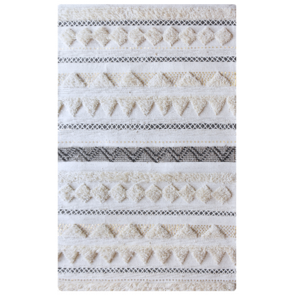 Lenity - Tappeto in lana avorio geometrico 120 X 180