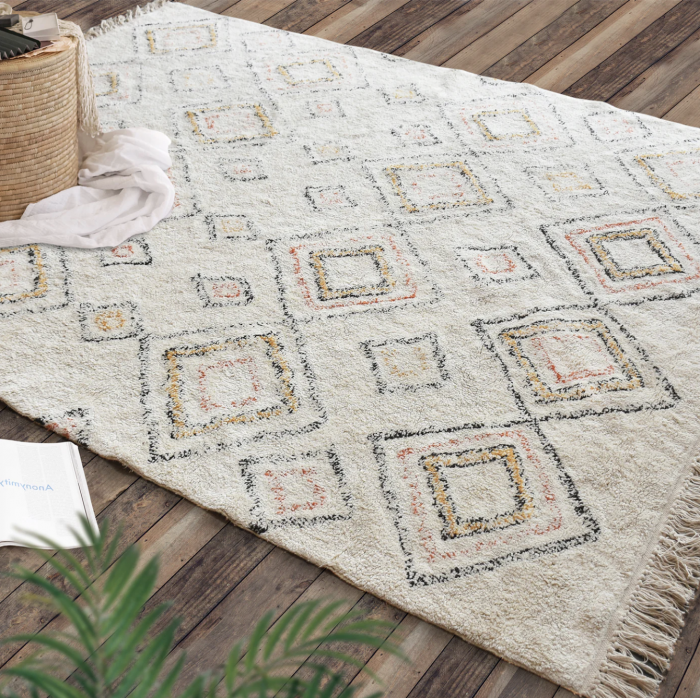 Salford - Tappeto avorio con rombi multicolore 120 X 180