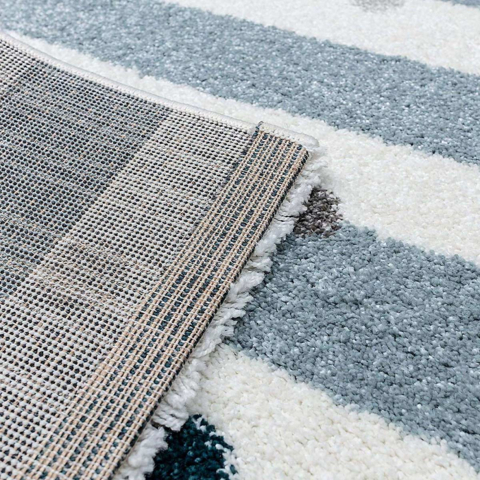 Stripes and dots - tappeto cameretta a righe azzurre