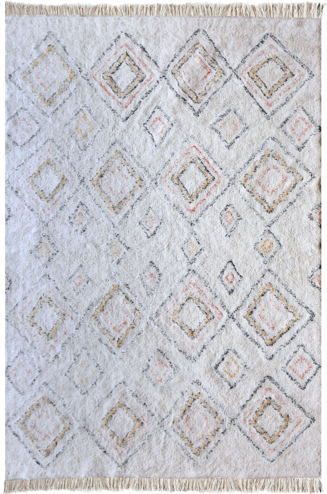 Salford - Tappeto avorio con rombi multicolore 120 X 180